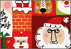 麋鹿、雪人、聖誕方塊世界-紅